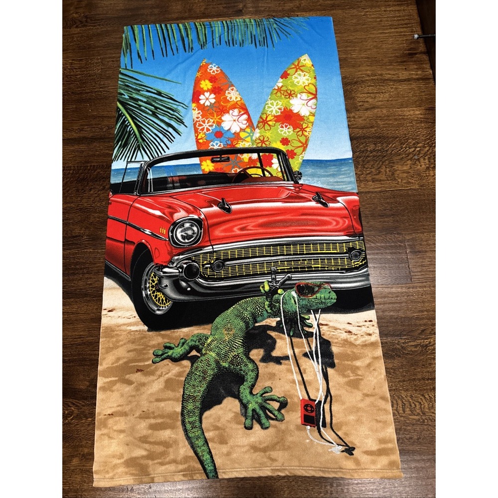 Northpoint Beach Towel 61" X 32" Bright! Gecko Peace Surf Belair Polyester Fiber